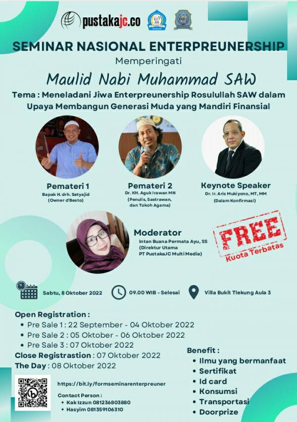 PustakaJC.co Gelar Seminar Nasional Kolaborasikan Sastrawan Aguk Irawan dan D’besto