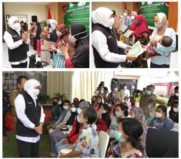 Gubernur Khofifah Gencar Gulirkan Modal Usaha  Ultra Mikro Zakat Produktif