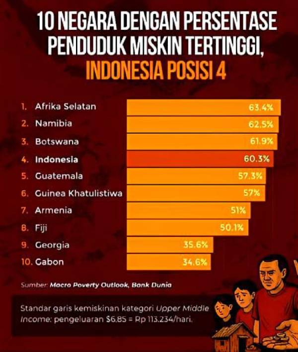 60 Persen Warga Miskin, Indonesia Masuk Empat Besar Dunia
