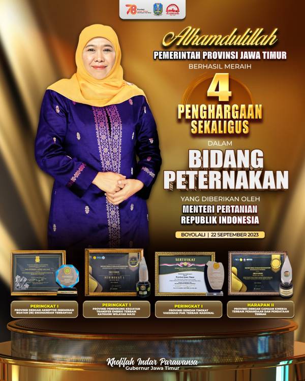 Jatim Raih Penghargaan dari Kementan RI