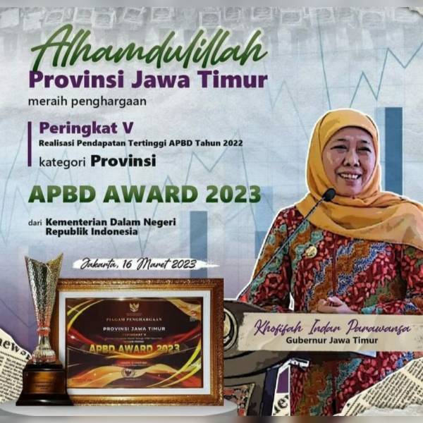 Jatim Raih Penghargaan APBD Award 2023 dari Kemendagri