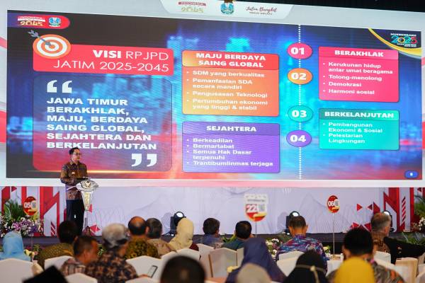 Musrenbang RPJPD 2025-2045 dan RKPD 2025, Begini Visi Jatim Berakhlak, Maju, Berdaya Saing Global, Sejahtera, dan Berkelanjutan