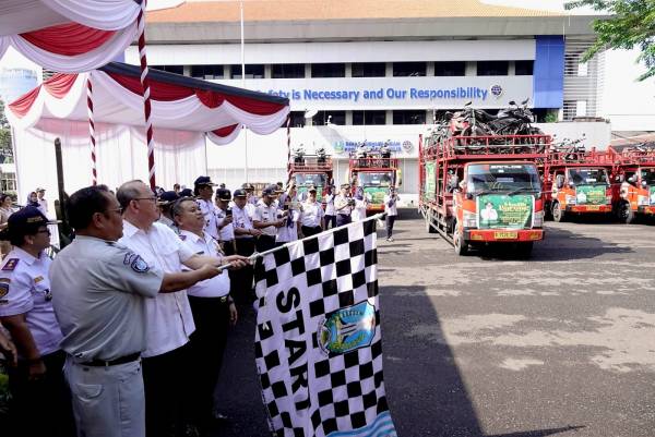 Lepas Pemberangkatan Pengangkutan Sepeda Motor Mudik Gratis, Begini Harapan Pj. Sekdaprov Jatim
